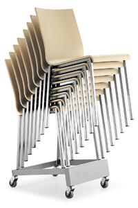 PEDRALI - Židle KUADRA 1321 DS s chromovanou podnoží - bělený dub