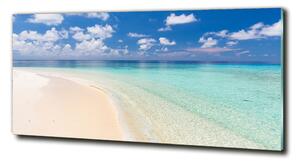 Foto obraz sklo tvrzené Pláž na Maledivách osh-104787561