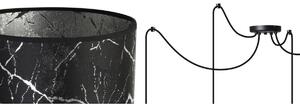 Závěsné svítidlo WERONA SPIDER, 4x černé textilní stínítko se vzorem, S