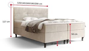 Čalouněná postel boxspring AMIR, 120x200, monolith 97