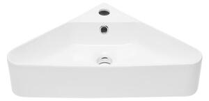 Rohové umyvadlo SAT Mood 56x34 cm otvor pro baterii, s přepadem SATM5634