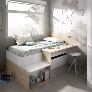 Aldo Multifunkční dětská postel s úložným prostorem, psacím stolem Mak