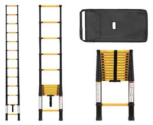 FISTAR PROFI teleskopický žebřík 1x13, výška 3,8 m, černo-žlutý