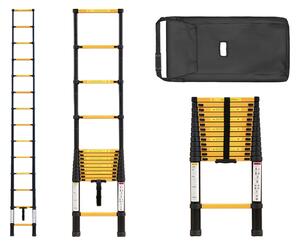 FISTAR PROFI teleskopický žebřík 1x14, výška 5,4 m, černo-žlutý