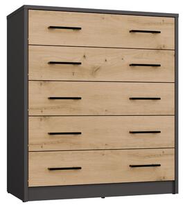TP Living Botník ALEX 74 cm antracitový/dub artisan