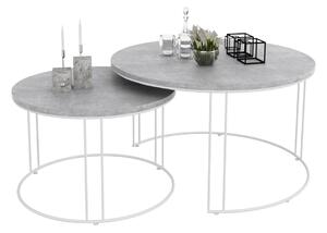 Set konferenčních stolků ETTA, bílá/beton