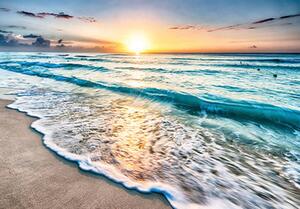 Fototapeta - Pláž - západ slunce (254x184 cm)