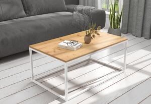 Konferenční stolek NARISA, 100x43x60, bílá/dub artisan