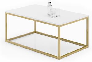 Konferenční stolek RISA, 100x43x60, zlatá/bílá
