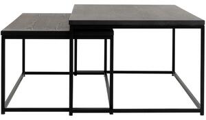 Set dvou matně černých konferenčních stolků Tenzo Lipp 100/95 x 60/50 cm