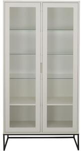 Matně bílá lakovaná vitrína Tenzo Lipp 178 x 90 cm