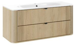 Comad Závěsná skříňka Ovalia Pure se zápustným umyvadlem 120 cm dub cremona