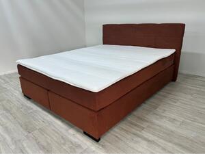 Čalouněná postel BEAST 160x200 včetně topperu, látka Campsbay Cognac