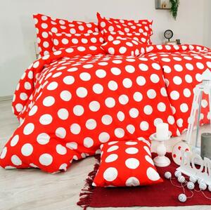 Povlečení bavlněné Dots červené EMI, Standardní set jednolůžko obsahuje 1x 140x200 + 1x 70x90