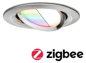 P 929640 Smart Home Zigbee LED vestavné svítidlo Nova Plus 1x2,5W RGBW kov kartáčovaný - PAULMANN