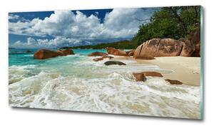Foto obraz sklo tvrzené Pláž Seychely osh-107860755