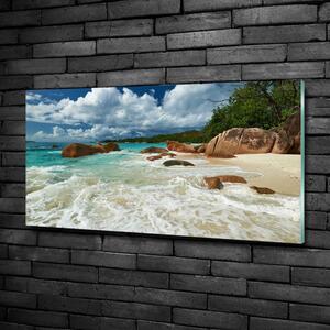 Foto obraz sklo tvrzené Pláž Seychely osh-107860755