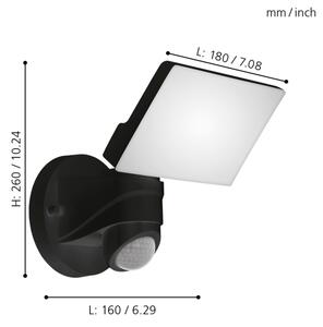 Eglo 98178 - LED Venkovní nástěnné svítidlo se senzorem PAGINO LED/15W/230V IP44