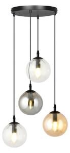 Lustr na lanku COSMO 4xE14/10W/230V pr. 40 cm černá/šedá/béžová/čirá