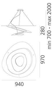 Artemide 1254120A -LED Stmívatelný lustr na lanku PIRCE LED/44W/230V 3000K zlatá