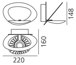 Artemide 1248020A - LED Stm. nástěnné svítidlo PIRCE LED/27W/230V 3000K zlatá