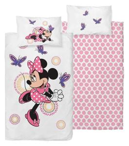 Carbotex Povlečení bavlna do postýlky Minnie a Motýlci 100x135, 40x60 cm