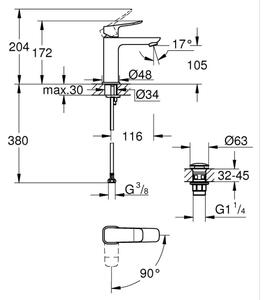 GROHE 1018360000 - Umyvadlová baterie DICE M lesklý chrom