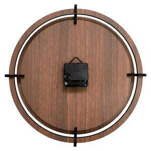 Dřevěné nástěnné hodiny s motivem lesa - moderní design | SENTOP HDF0588-ORECH-WENGE