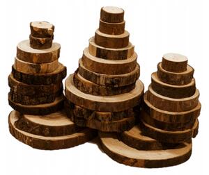 Dřevěné kroužky - plátky jednostranně broušené - 2,5kg -