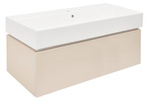 Koupelnová skříňka s umyvadlem SAT Feel 100x30x46 cm pískově béžová mat SATFEEL100BEU2
