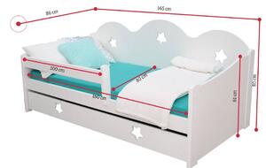 Dětská postel AMIKA + rošt, 160x80, bílá