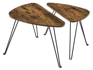 Konferenční stolek Pansy-set 2 kusů hnědá, černá, 60x47,5x38 cm