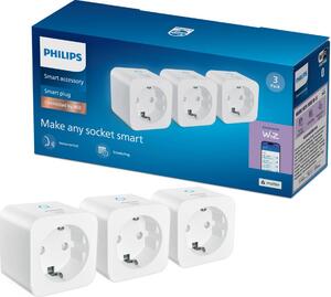 Philips - SADA 3x Chytrá zásuvka SCHUKO 2300W Wi-Fi
