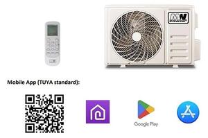 Klimatizace 12K V1 3,65 kW Wi-Fi Tuya bílá + dálkové ovládání