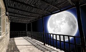 Fototapeta - Terasa s výhledem na Měsíc (152,5x104 cm)