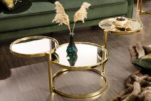 Odkládací stolek Art Deco 3 úrovně zlatý