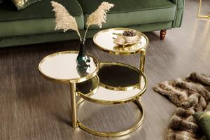 Odkládací stolek Art Deco 3 úrovně zlatý