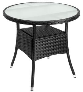 Ratanový stolek DE695 80cm černá