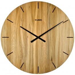 KUBRi 0123 - velké dubové hodiny české výroby o průměru 60 cm