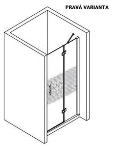 H K Jednokřídlé sprchové dveře MELODY LINE s pevnou stěnou 98-101 x 195 cm, pravé