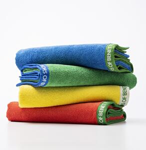 Plážová osuška United Colors of Benetton / 90 x 160 cm / 100% bavlna Velur / žlutá