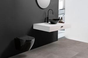 AKCE/SET/LIVERO Geberit - Modul pro závěsné WC s tlačítkem Sigma30, černá/chrom + REA - Závěsná WC mísa Carlo Mini Rimless Flat černá