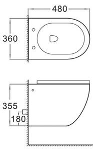 SCHWAB DUPLO WC 199 podomítková nádržka pro suchou montáž 3/6l, DN110mm + Mexen Lena WC mísa Rimless, WC sedátko se zpomalovacím mechanismem, Slim, d…