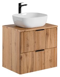 Comad Koupelnová skříňka s deskovým umyvadlem Adel Oak 60 smile dub wotan
