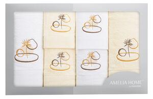 AmeliaHome Sada ručníků s výšivkou Ergat – 6 kusů, bílá/krémová