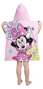 Jerry Fabrics Plážová osuška pončo Minnie Pink bow 50x115 cm