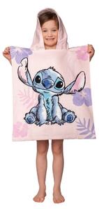 Jerry Fabrics Plážová osuška pončo Lilo a Stitch Pink 50x115 cm