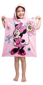Jerry Fabrics Plážová osuška pončo Minnie Pink bow 50x115 cm