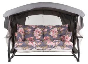 Zahradní houpačka Ravenna Lux Black Edition s moskytiérou a s bočními stolky A098-01PB PATIO 448630