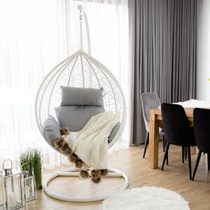 Zahradní houpací závěsné křeslo z technorattanu Fabien White PATIO 47151